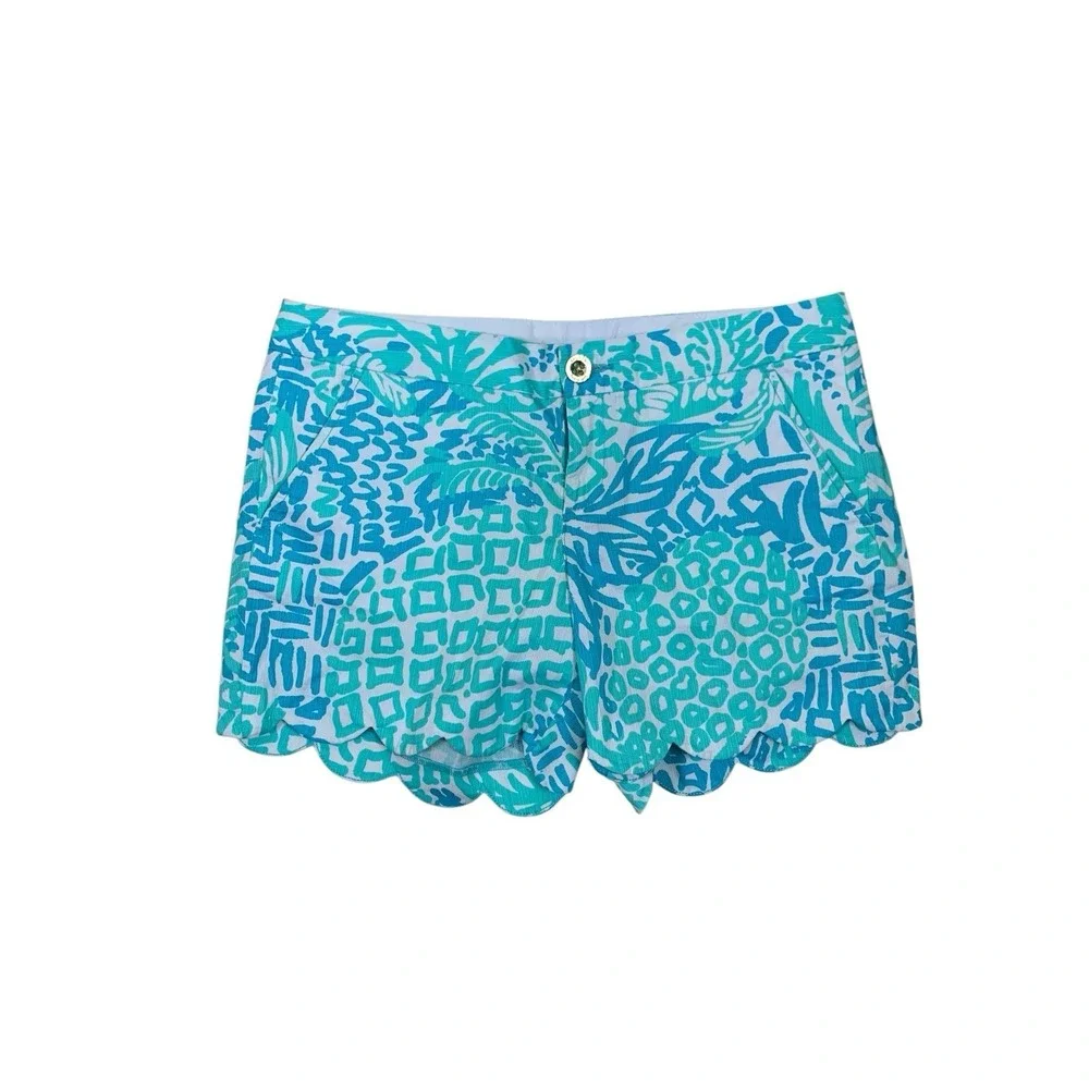 Lilly Pulitzer Buttercup Scallop Hem Resort Shorts 4 Tropical‎ Print